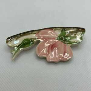 Brooch, cut from plate, handmade, ceramic edges are sharp